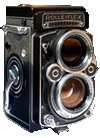 Old Rolleiflex medium format twin reflex camera.