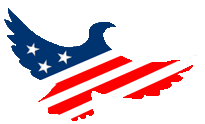 A dove shape that could have been cut from the center of Old Glory represents a peaceful America.